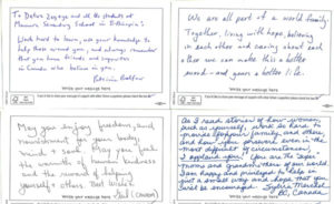 written letters from Oxfam Supporters
