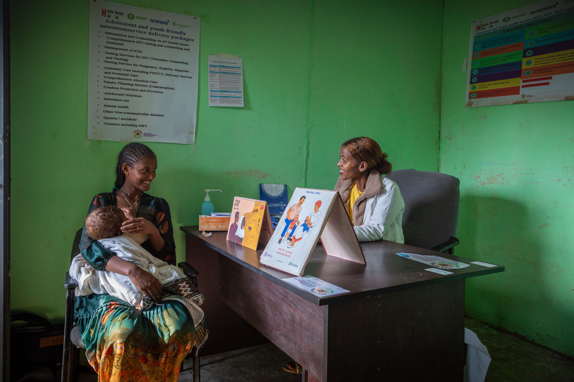 Bethlehem Feleke is a nurse at the BirBir health clinic, where she specializes in sexual and reproductive health services for young people. Photo: Petterik Wiggers/Oxfam